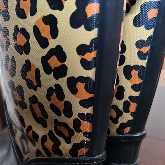 COACH Tristee Leopard Waterproof Lace-Up Rain Boots - Picture 6 of 12